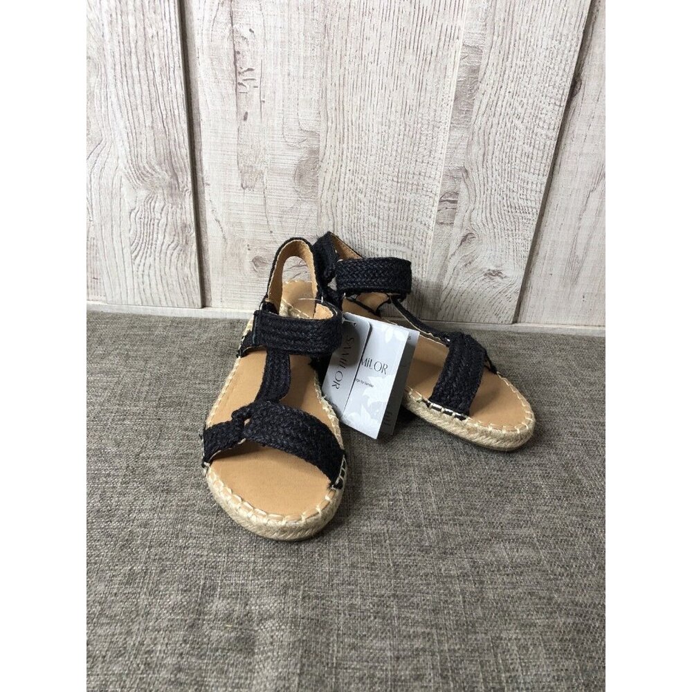Samilor Womens Sandals Size 7 Black Straps Open Toe Boho Summer Casual Shoes